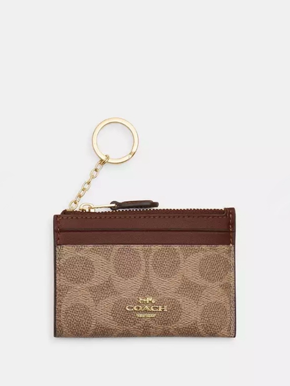 COACH Mini Skinny Id Case Gold/Tan/Brown
